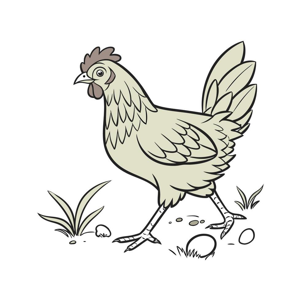 Captivating Chicken in Beautiful Realistic Colors vector