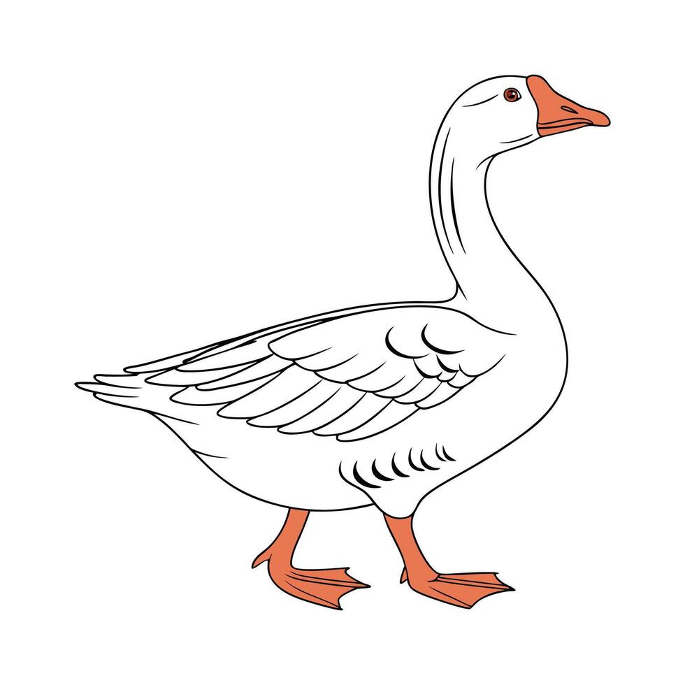 Stylish Chinese Goose in Vibrant Colors vector