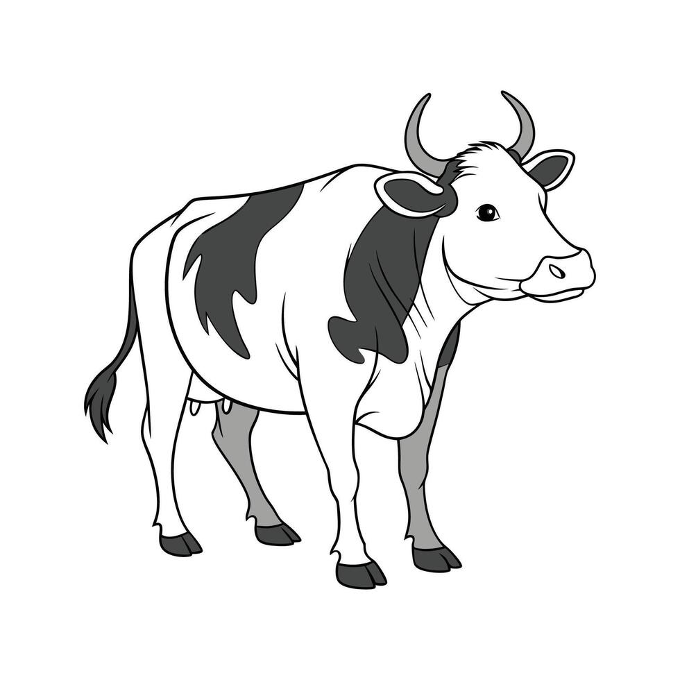 Stylish Cow in Beautiful Realistic Colors vector