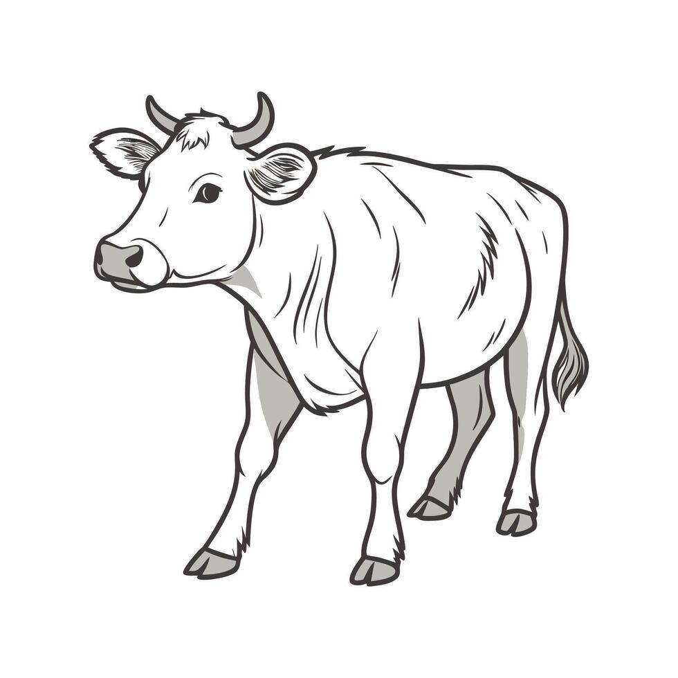 Elegant Realistic Cow Color Art vector