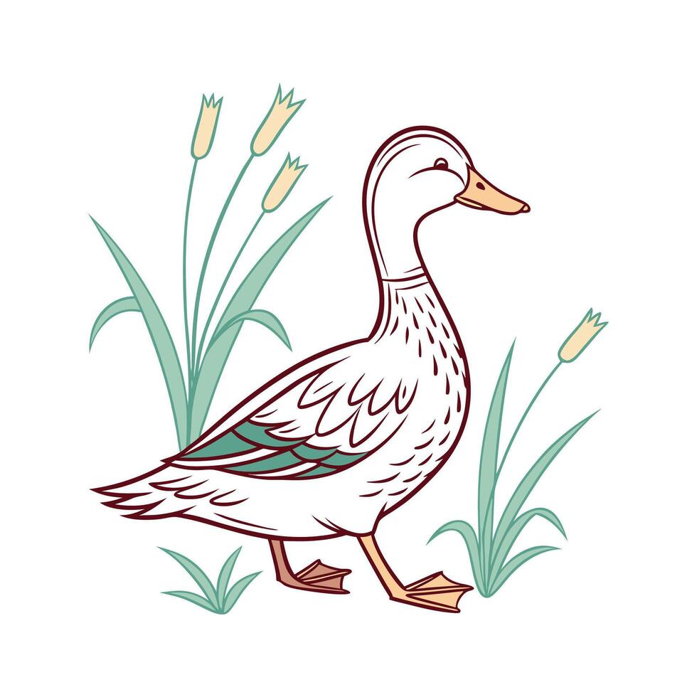 Stylish Duck in Vibrant Realistic Colors vector