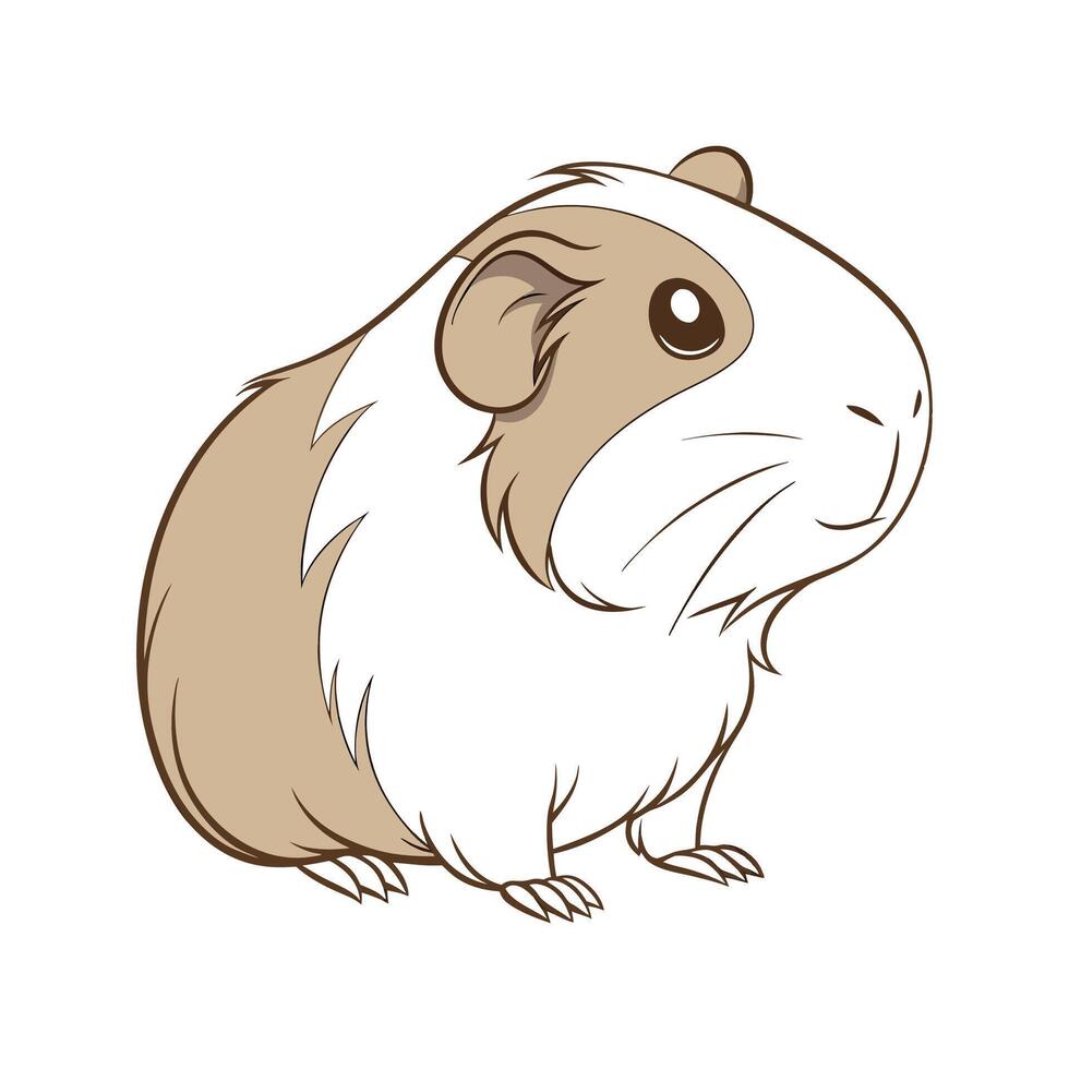 Charming Guinea Pig Classic Color Illustration vector