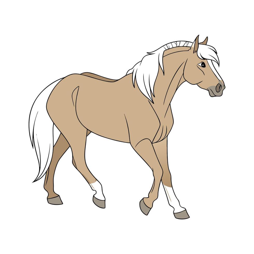 Charming Haflinger Horse in Realistic Colors vector