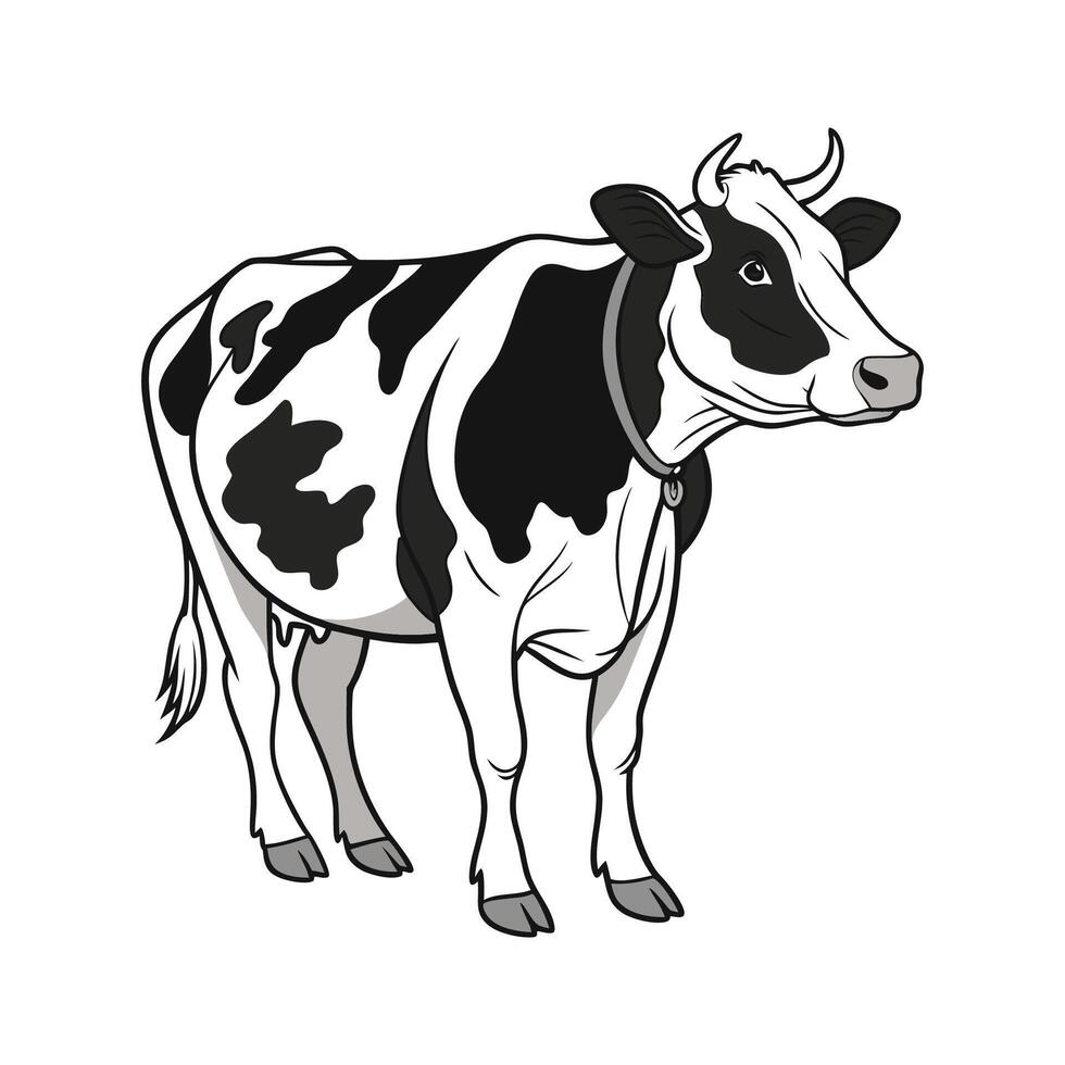 Unique Holstein Cow Color Illustration with Creative Style vector