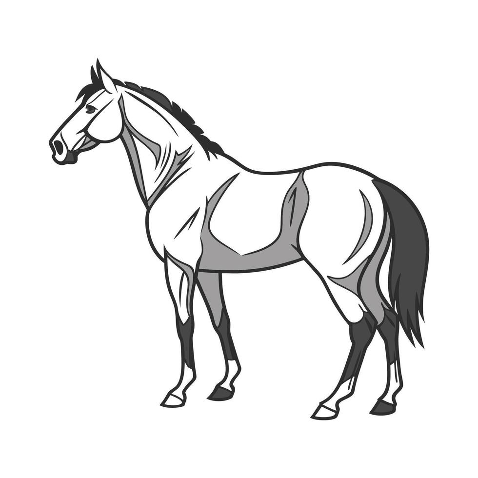 Charming Horse Character Illustration on a White Canvas vector