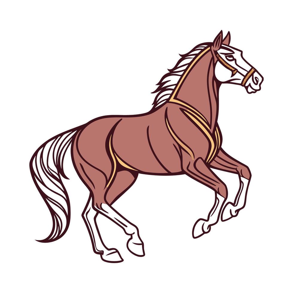 Engaging Horse Illustration in Realistic Colors vector
