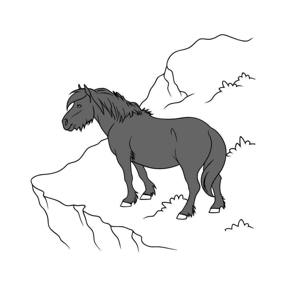EyeCatching Icelandic Horse Realistic Color Illustration vector