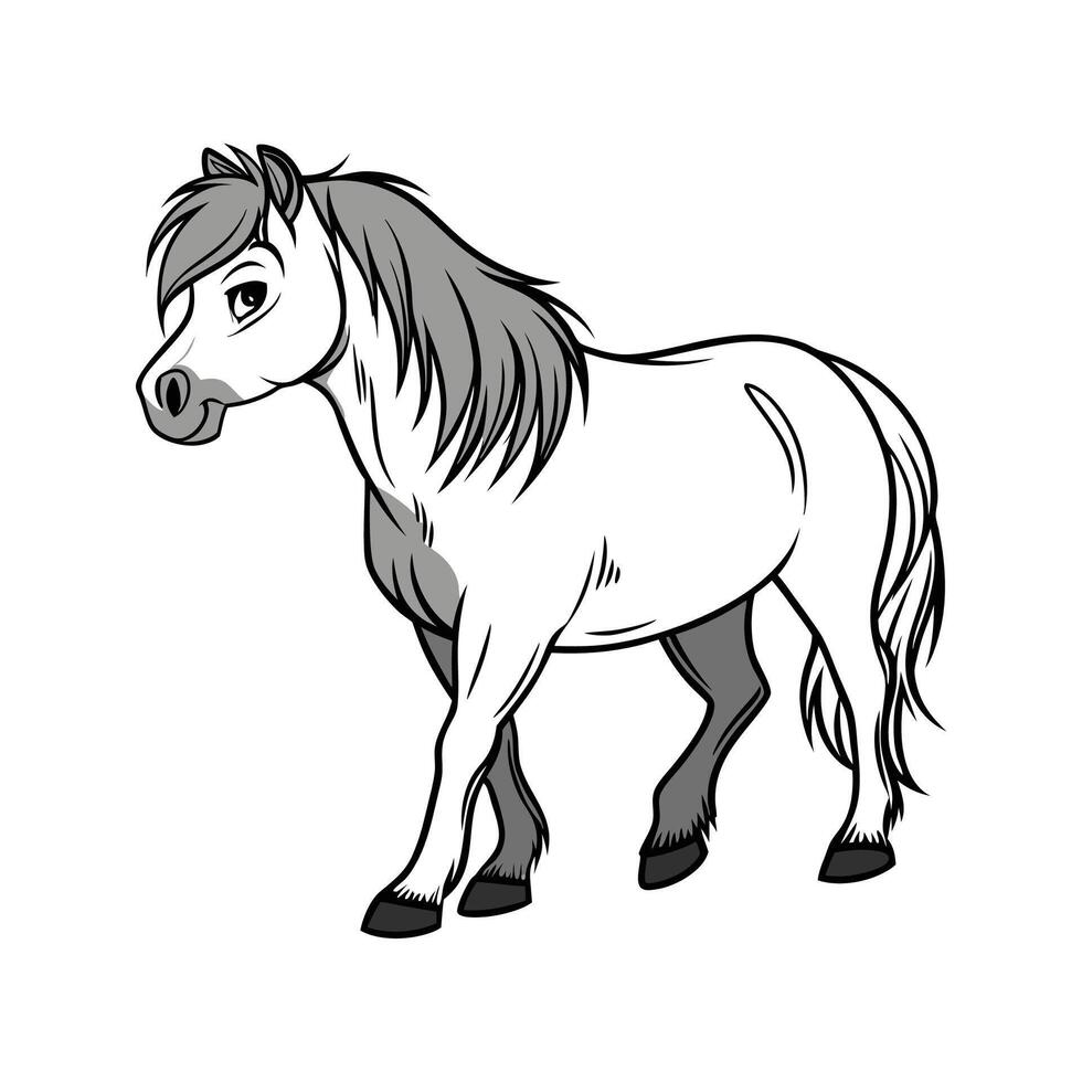Vibrant Miniature Horse Color Illustration on White vector