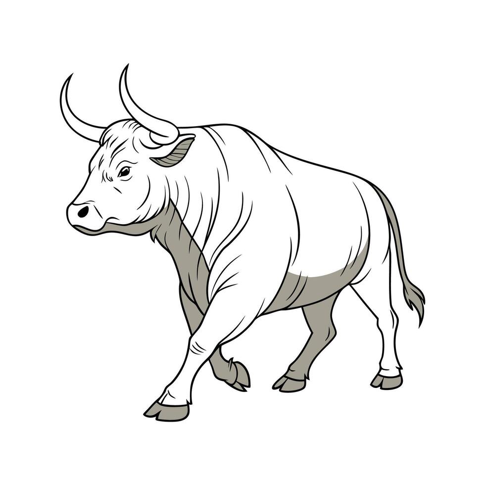 Engaging Ox Realistic Color Illustration on Clean Background vector