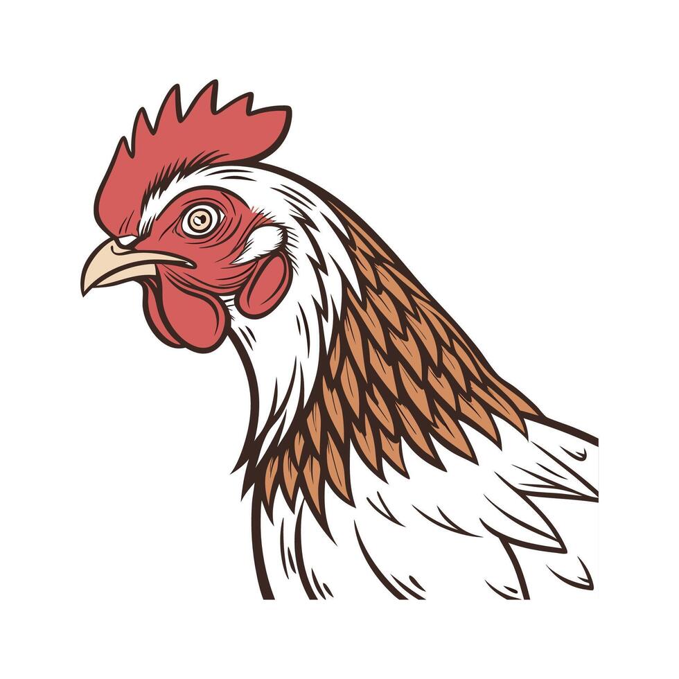 Unique Sussex Chicken Realistic Illustration vector