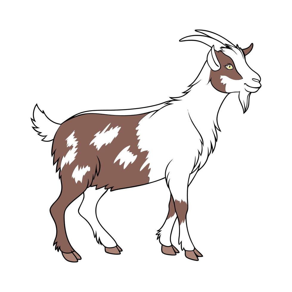 Elegant Toggenburg Goat Realistic Illustration Art vector