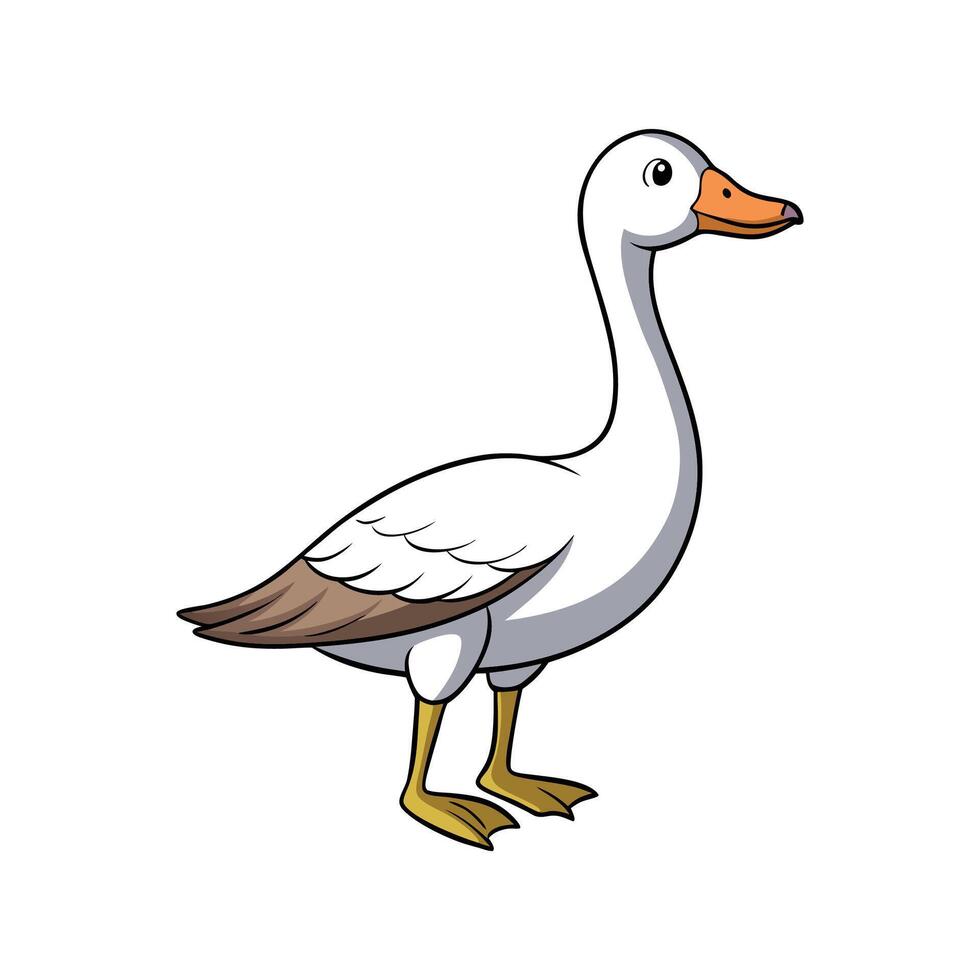 Realistic African Goose Colorful Illustration. Cartoon Art Animal Illustration. vector