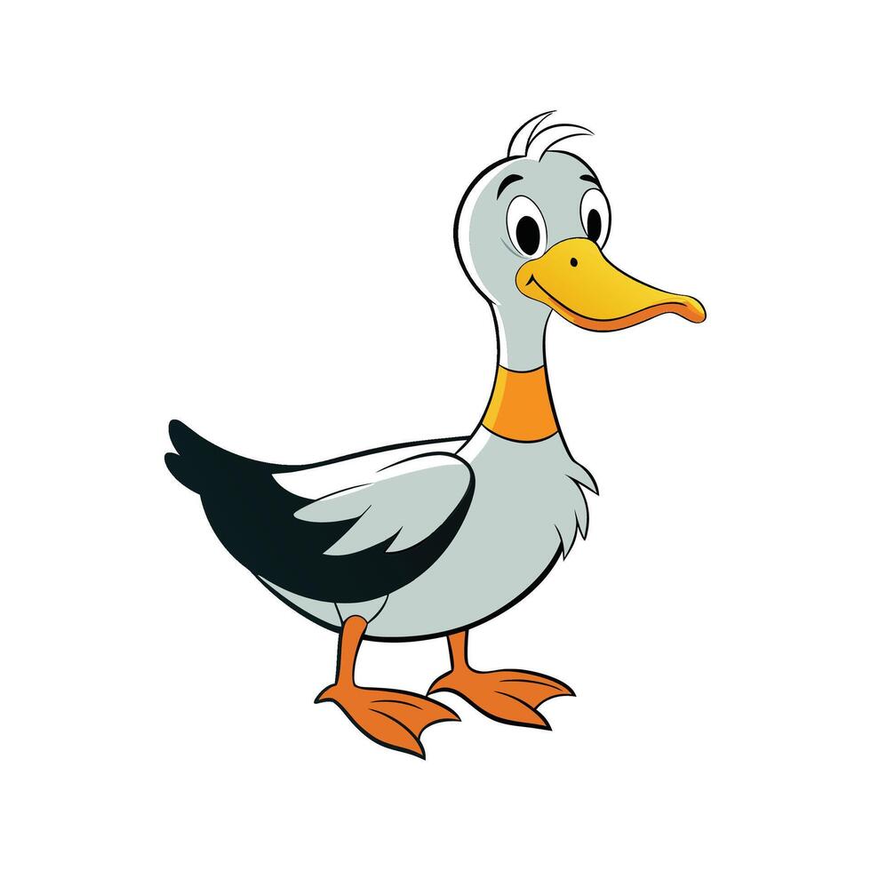 Elegant Realistic Color Illustration of Aylesbury Duck. Cartoon Art Animal Illustration. vector