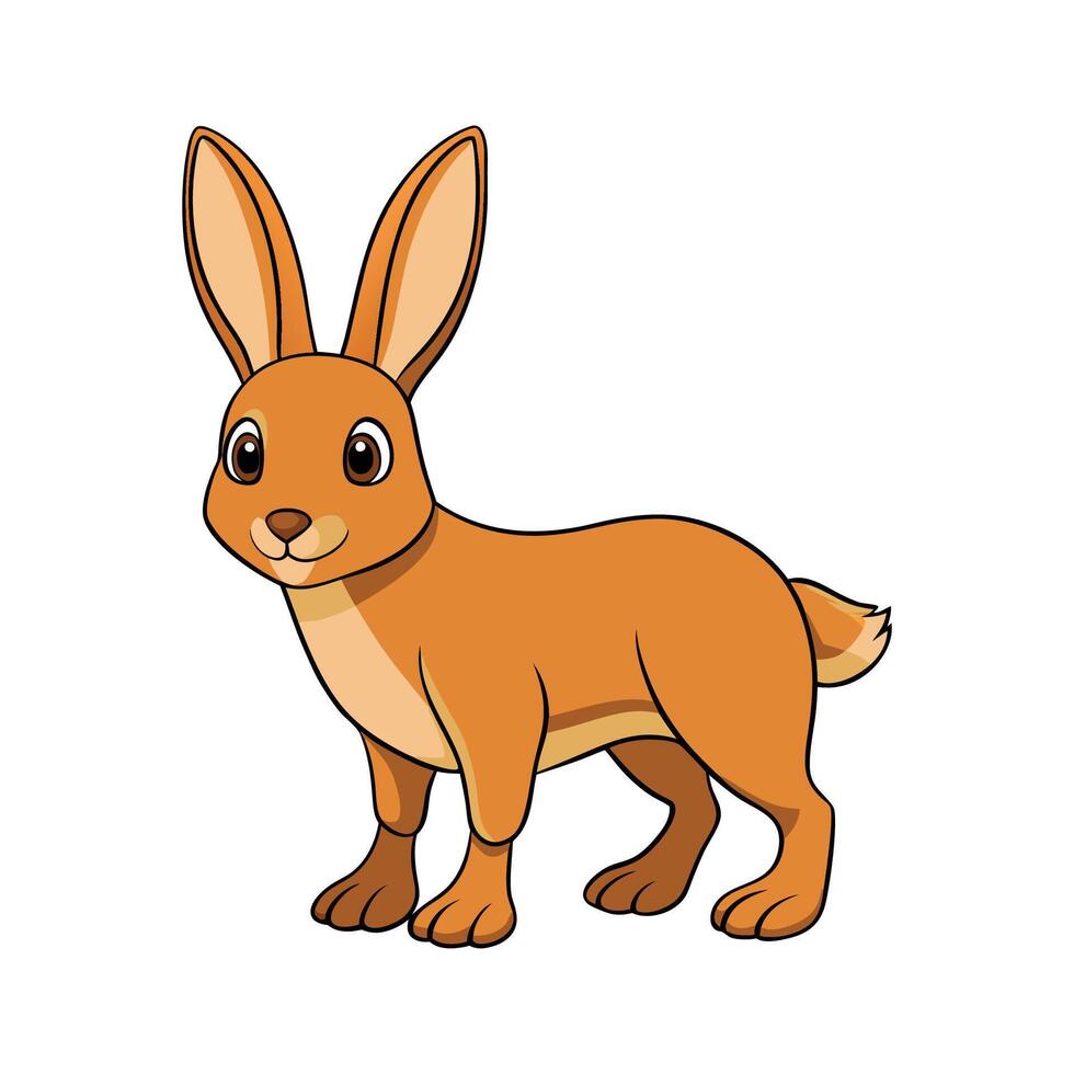 Beautiful Belgian Hare in Realistic Outline Art. Cartoon Art Animal Illustration. vector