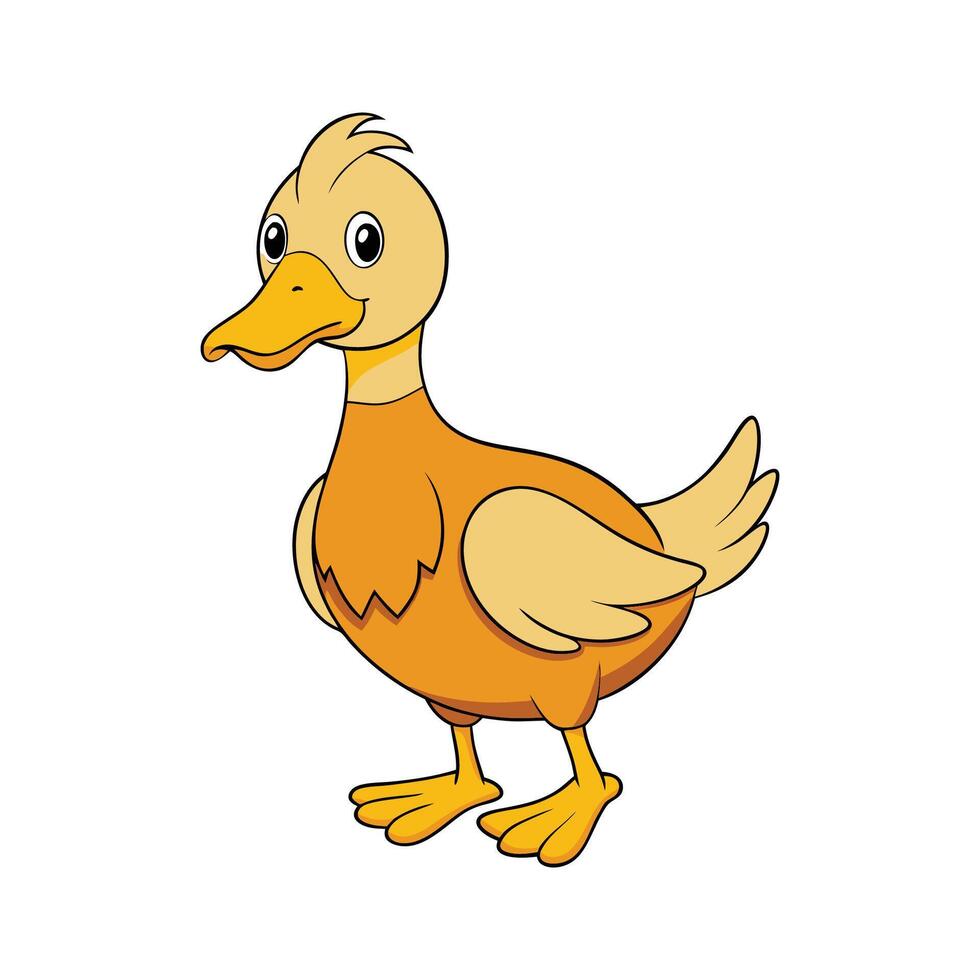 Captivating Buff Orpington Duck Color Illustration. Cartoon Art Animal Illustration. vector