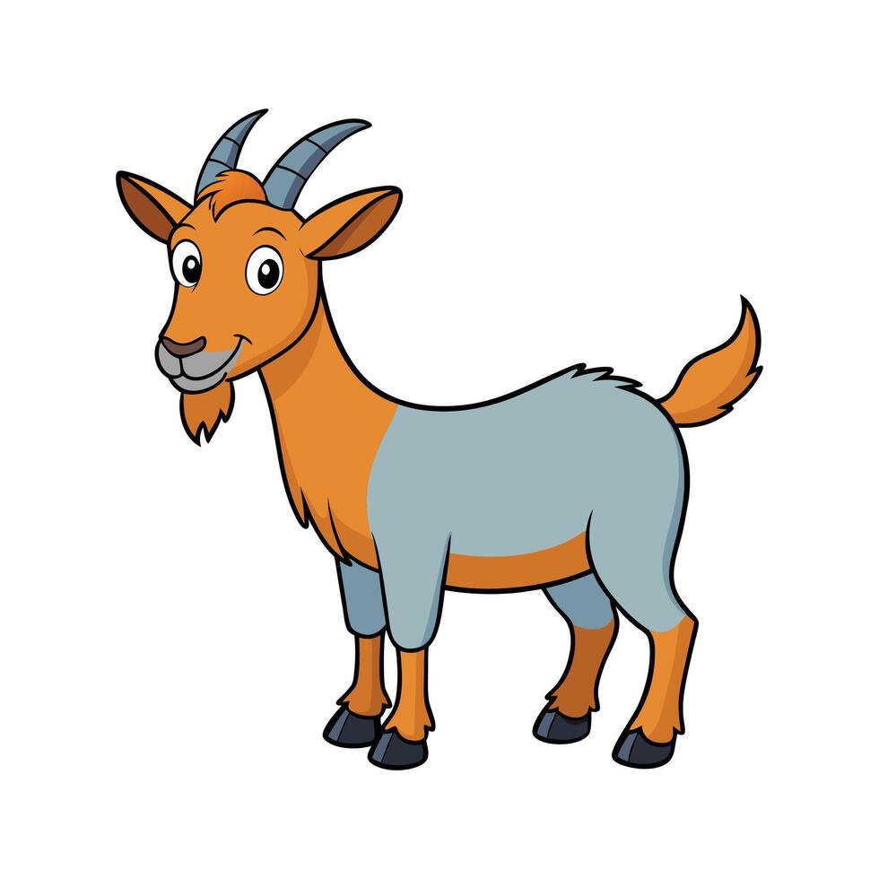 Elegant Goat Boaduck Realistic Color Illustration. Cartoon Art Animal Illustration. vector