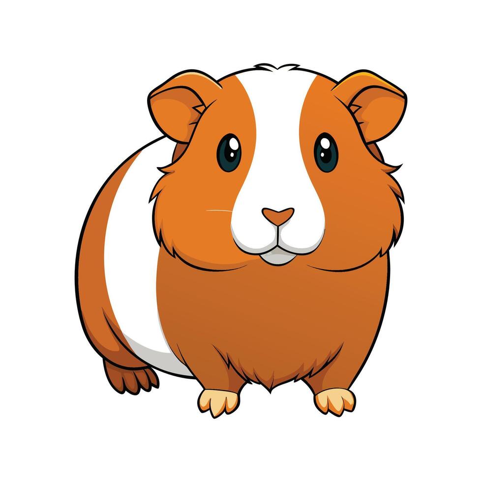 Stylish Guinea Pig in Vibrant Realistic Colors. Cartoon Art Animal Illustration. vector