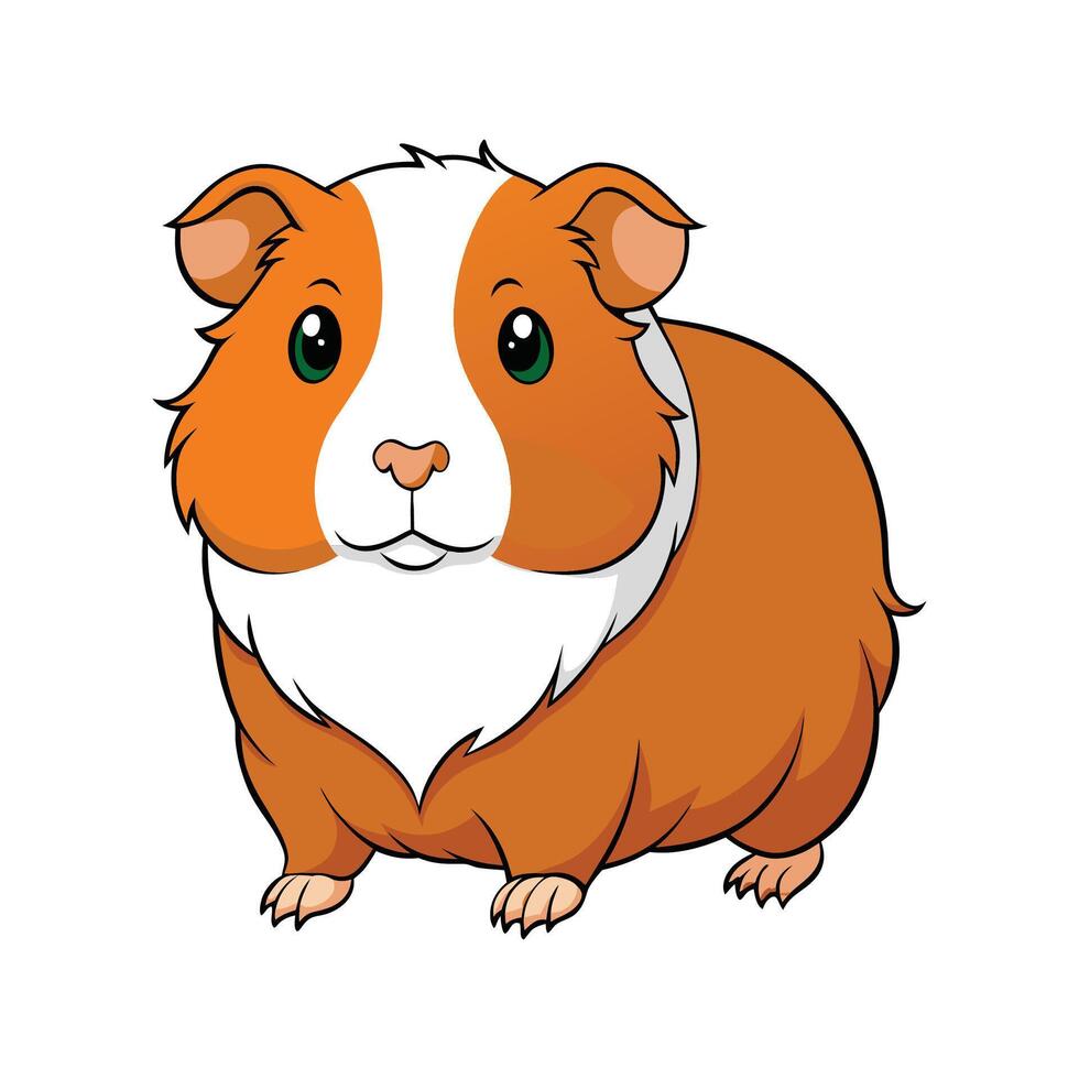 Captivating Guinea Pig in Beautiful Colors. Cartoon Art Animal Illustration. vector