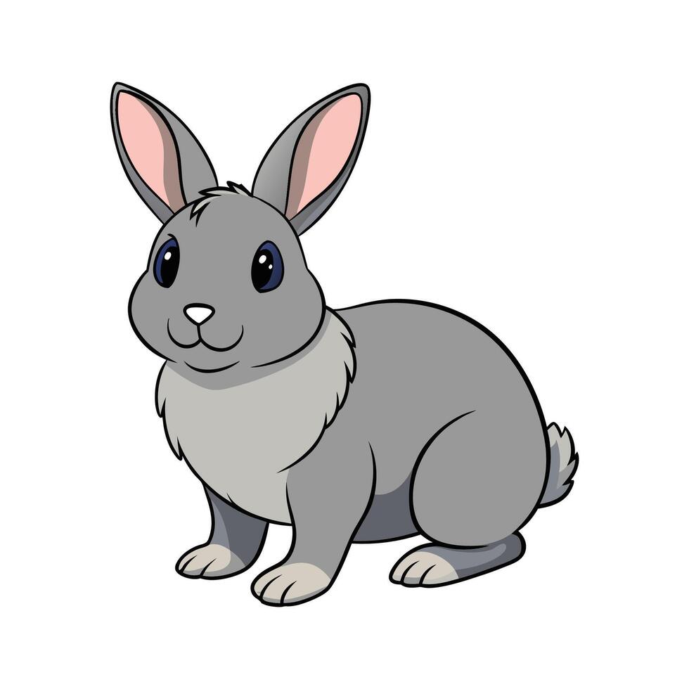 Vivid Himalayan Rabbit Color Illustration with Detail. Cartoon Art Animal Illustration. vector