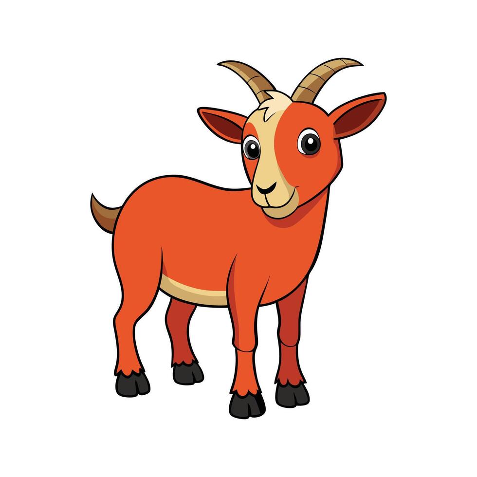 Engaging Kiko Goat Realistic Color Illustration with Style. Cartoon Art Animal Illustration. vector