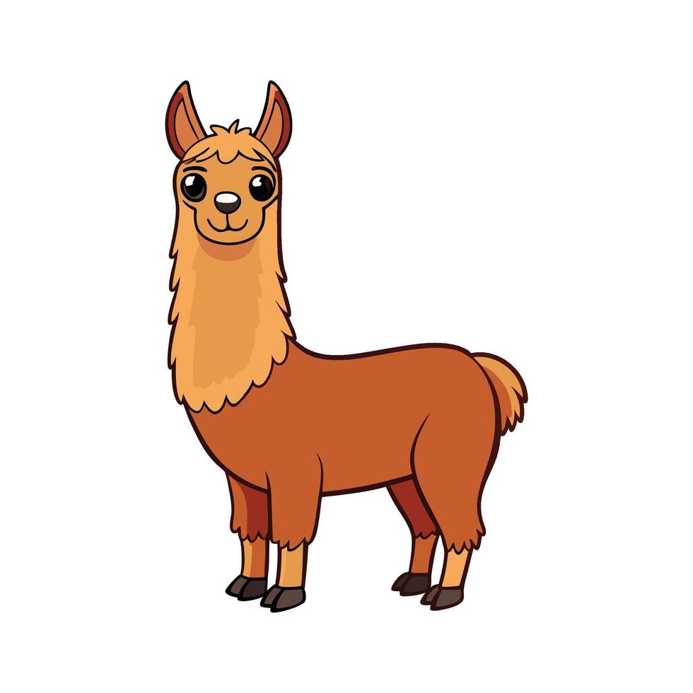 Lovely Llama Illustration with Realistic Colors and Style. Cartoon Art Animal Illustration. vector