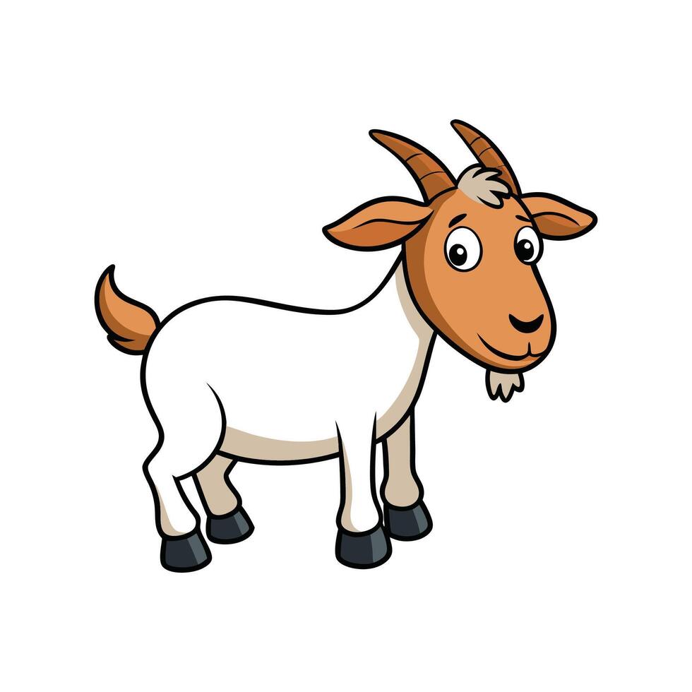 Vivid Myotonic Fainting Goat Illustration with Realistic Features. Cartoon Art Animal Illustration. vector