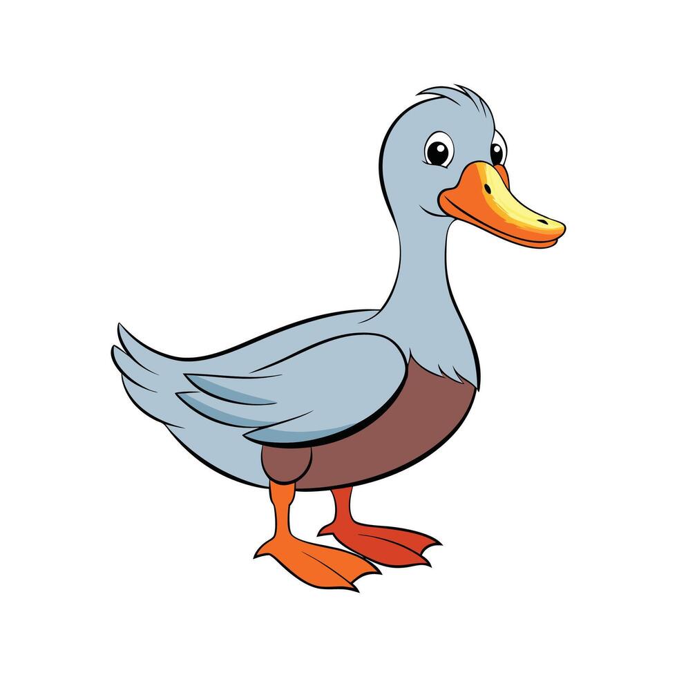 Engaging Saxony Duck Realistic Color Illustration. Cartoon Art Animal Illustration. vector
