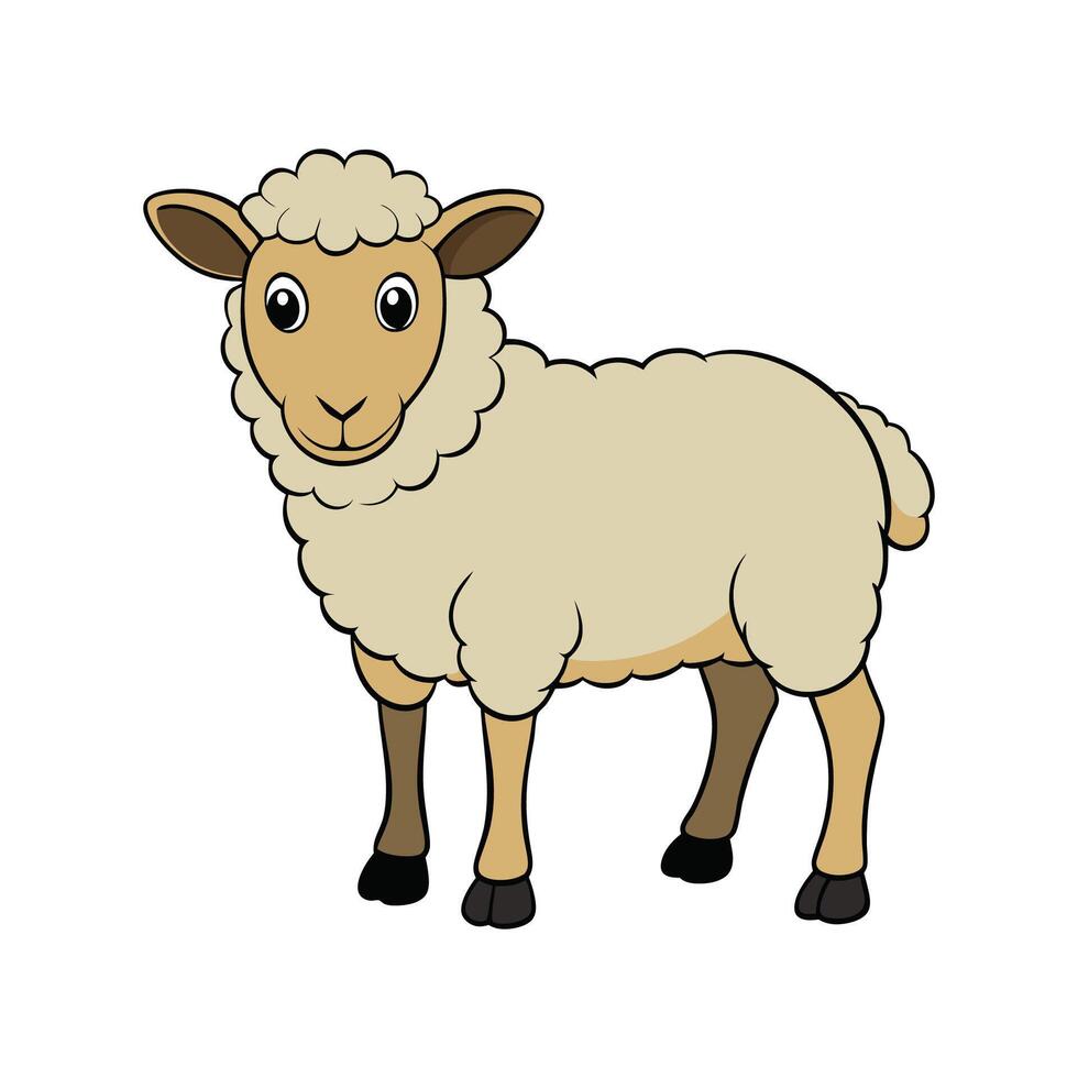 Charming Southdown Sheep Illustration Design Art. Cartoon Art Animal Illustration. vector