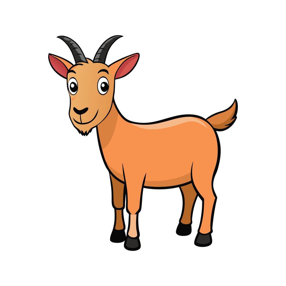Charming Spanish Goat Realistic Illustration Design. Cartoon Art Animal Illustration. vector