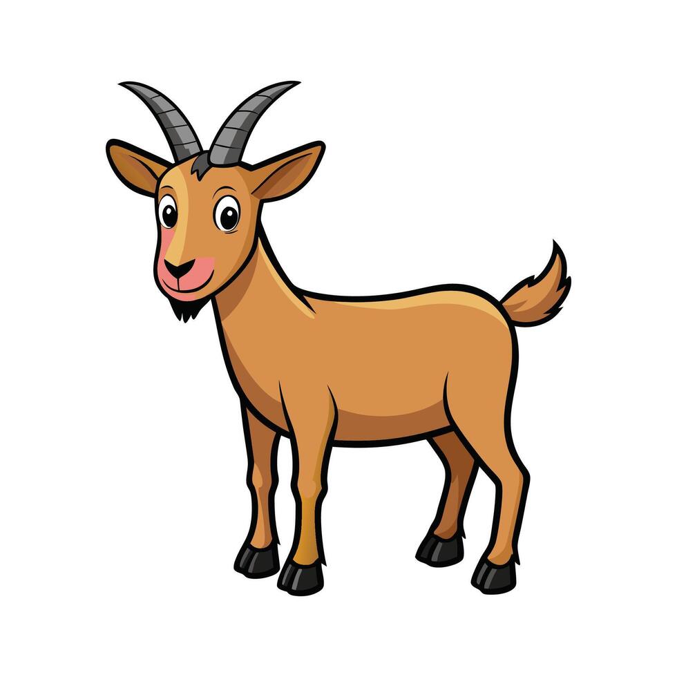 Realistic Spanish Goat Colorful Illustration Art. Cartoon Art Animal Illustration. vector