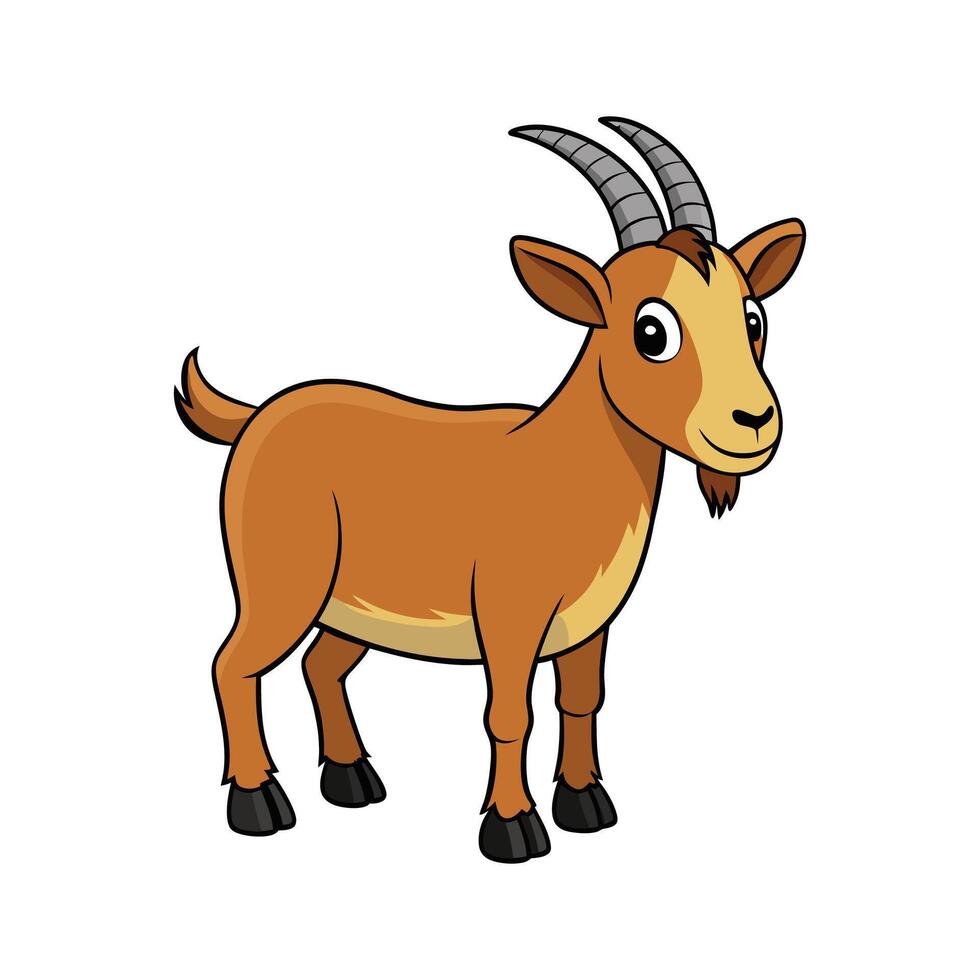 Creative Spanish Goat Illustration Design Art. Cartoon Art Animal Illustration. vector