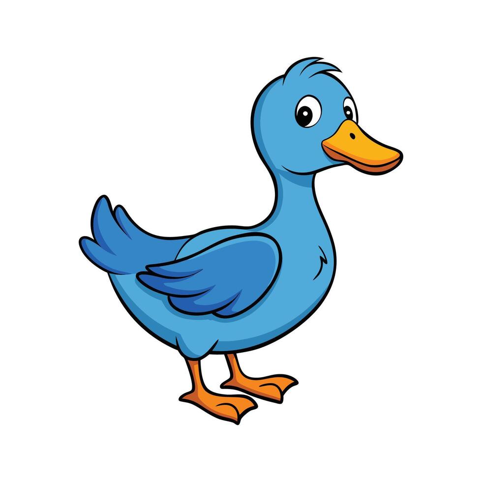 Realistic Swedish Blue Duck Color Illustration. Cartoon Art Animal Illustration. vector