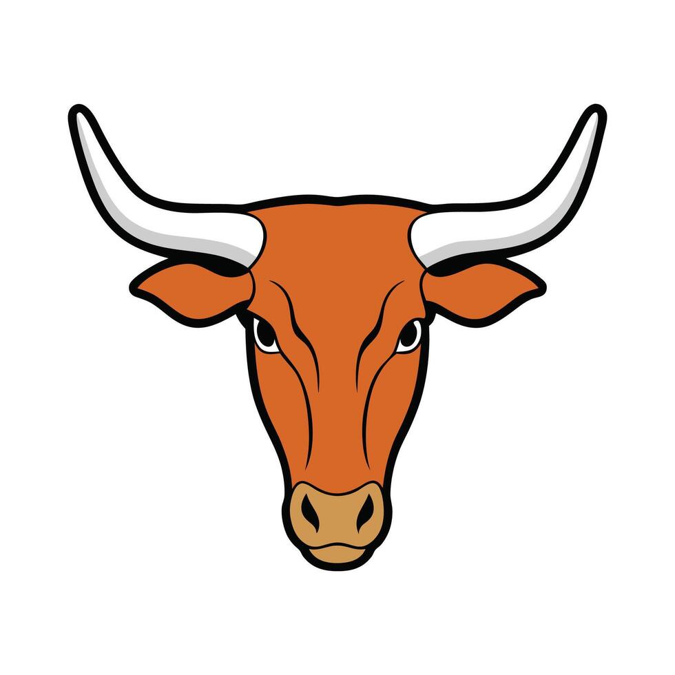 Vibrant Texas Longhorn Realistic Illustration Art. Cartoon Art Animal Illustration. vector