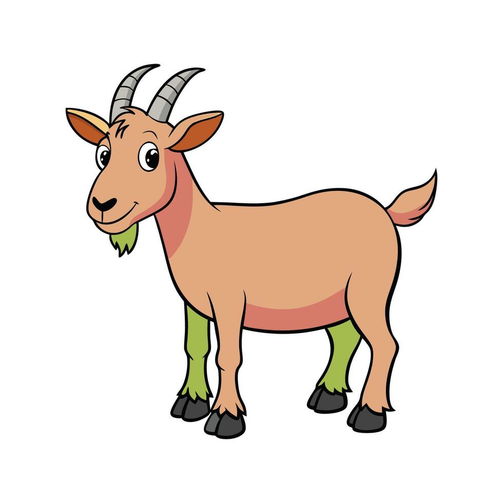 Vibrant Toggenburg Goat Realistic Illustration. Cartoon Art Animal Illustration. vector