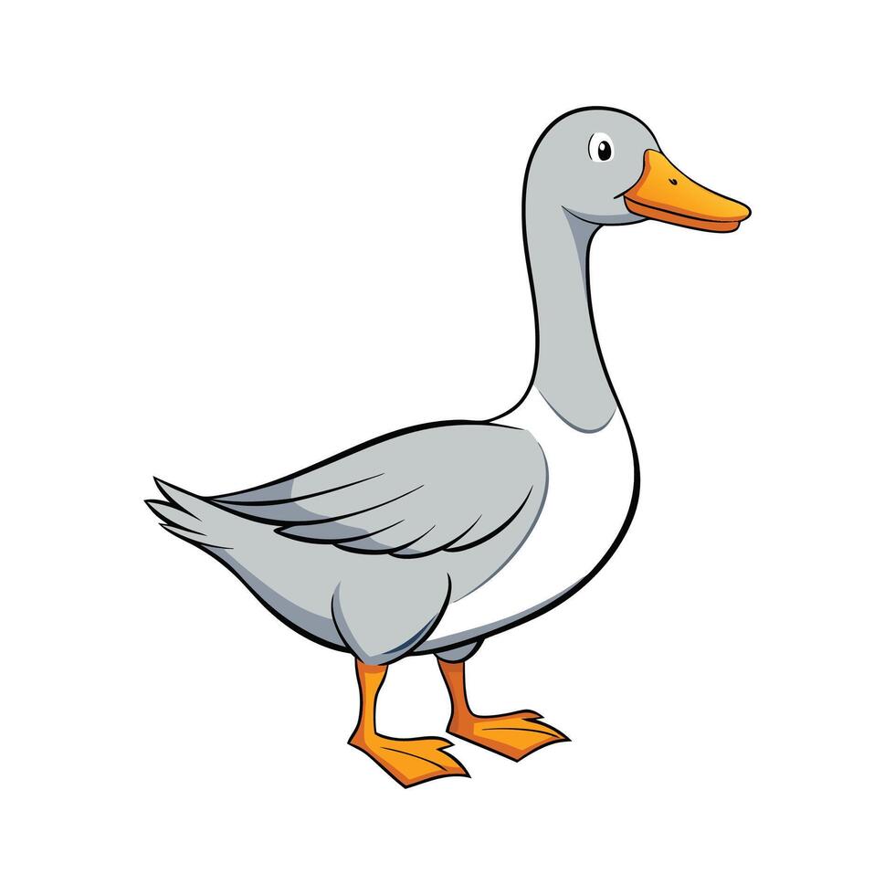 Vibrant Toulouse Goose Realistic Illustration Art. Cartoon Art Animal Illustration. vector