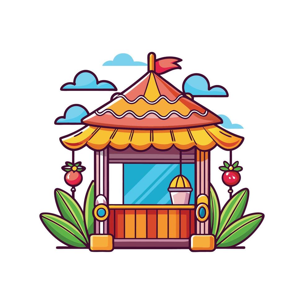 Charming Driftwood Beach Hut Illustration vector