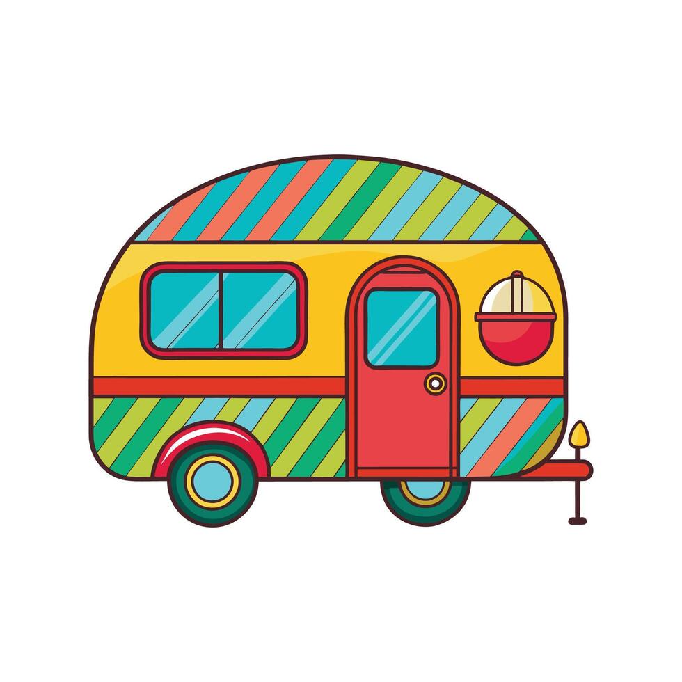 Illustration of Colorful Bright Striped Caravan vector