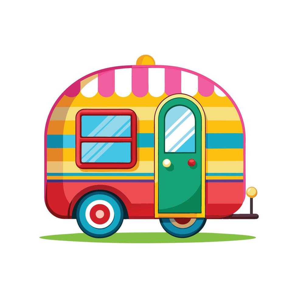 Colorful Caravan with Bright Stripes vector