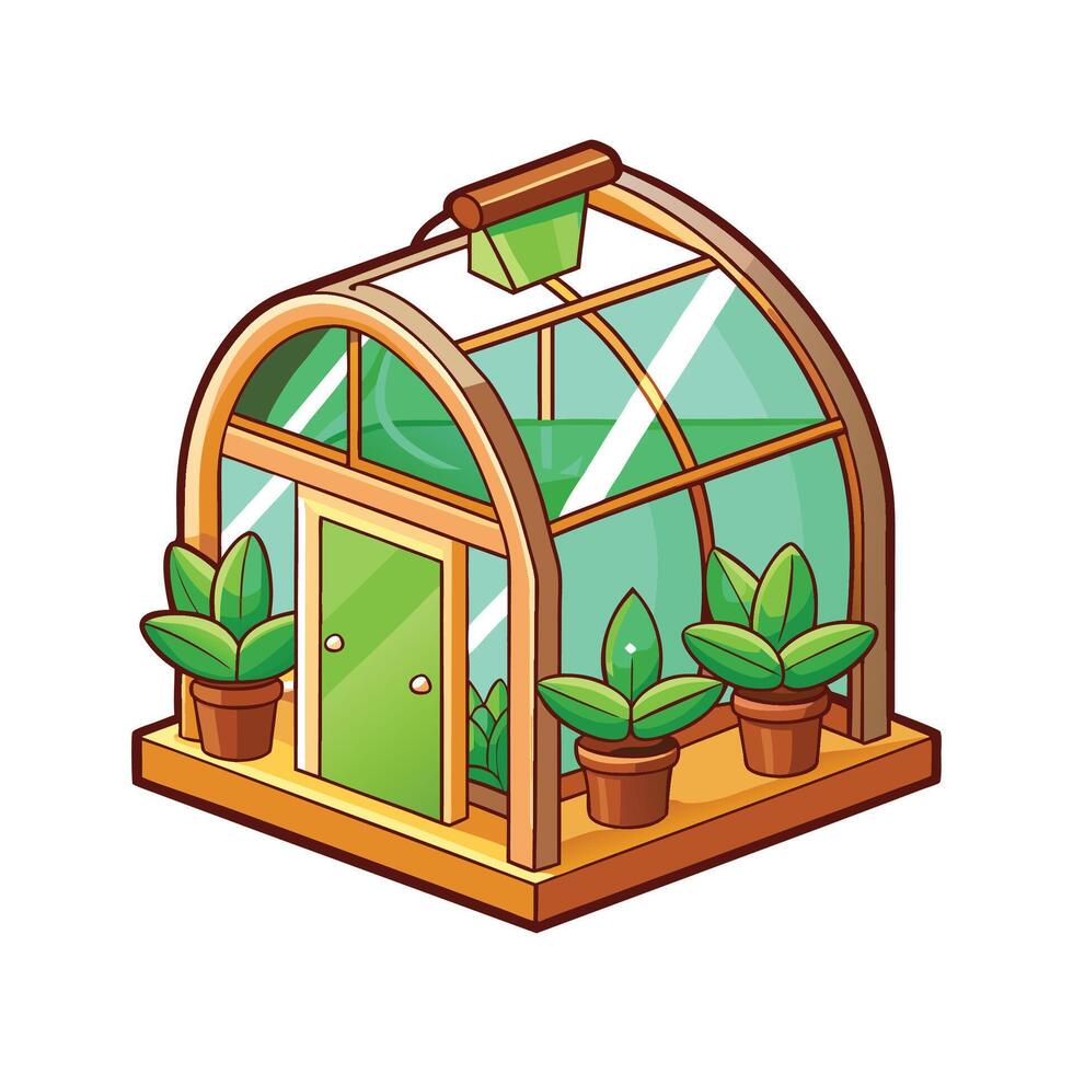 Illustration of Cute Little Greenhouse vector