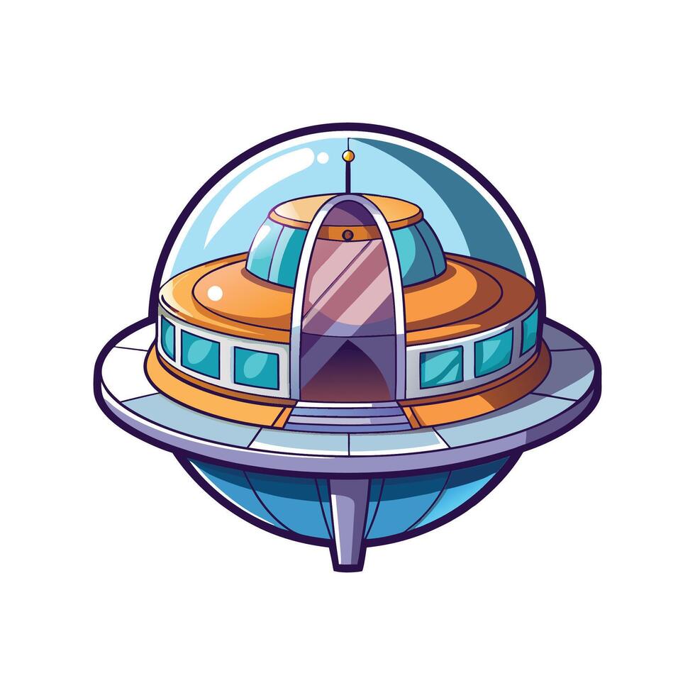 Futuristic Dome House with Transparent Roof vector
