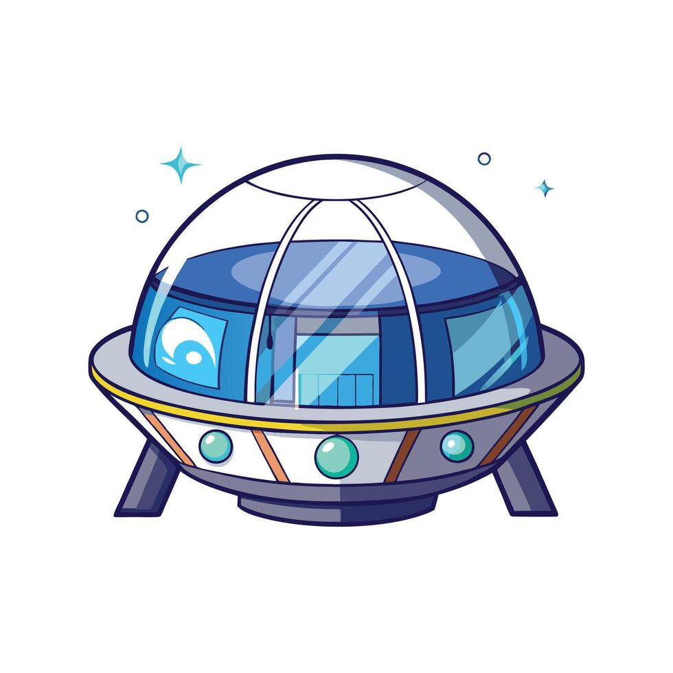 Dome House Design with Transparent Roof vector