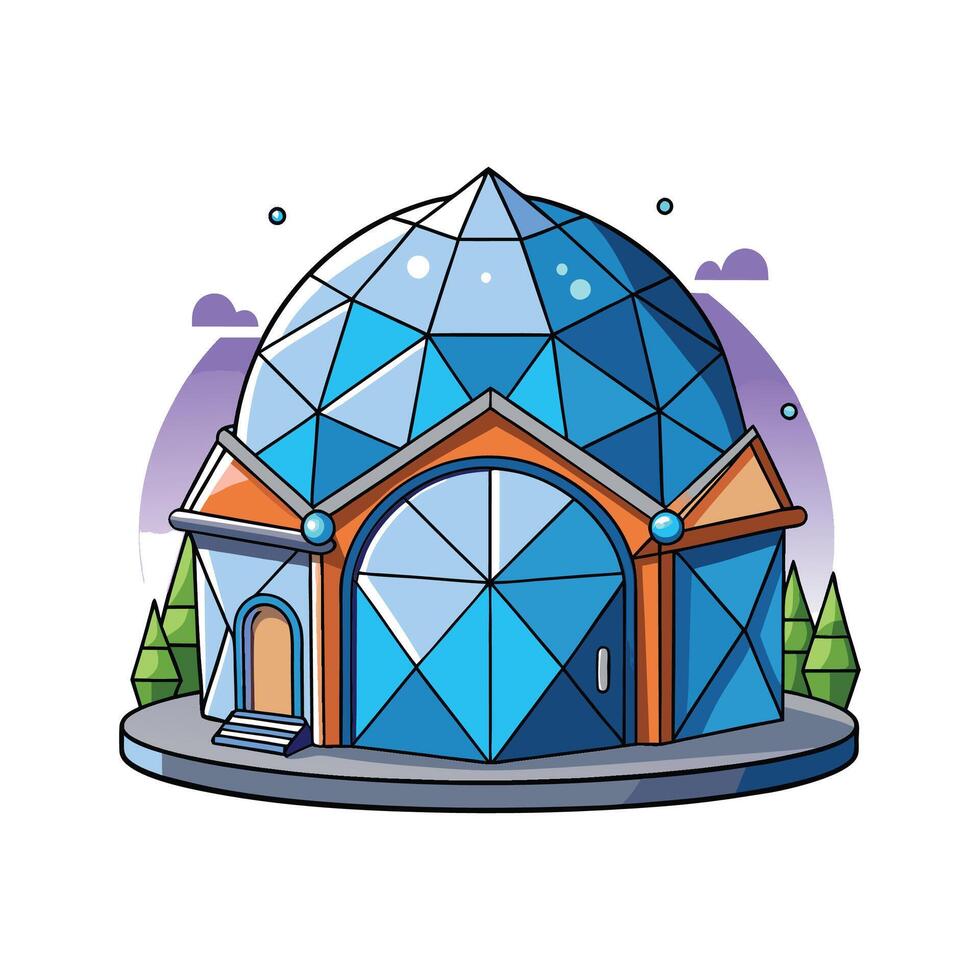 Geodesic Dome House with Futuristic Design vector
