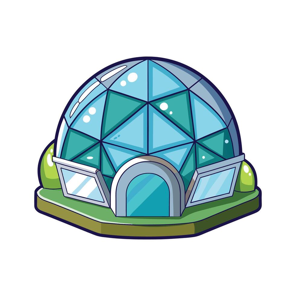 Creative Curved Roof Geodesic House vector