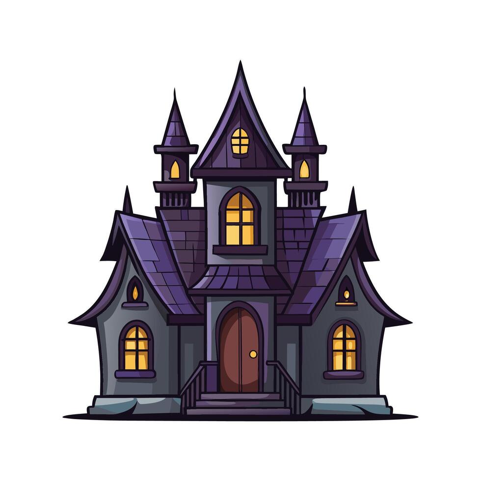 Haunted Gothic House with Pointed Roofs vector