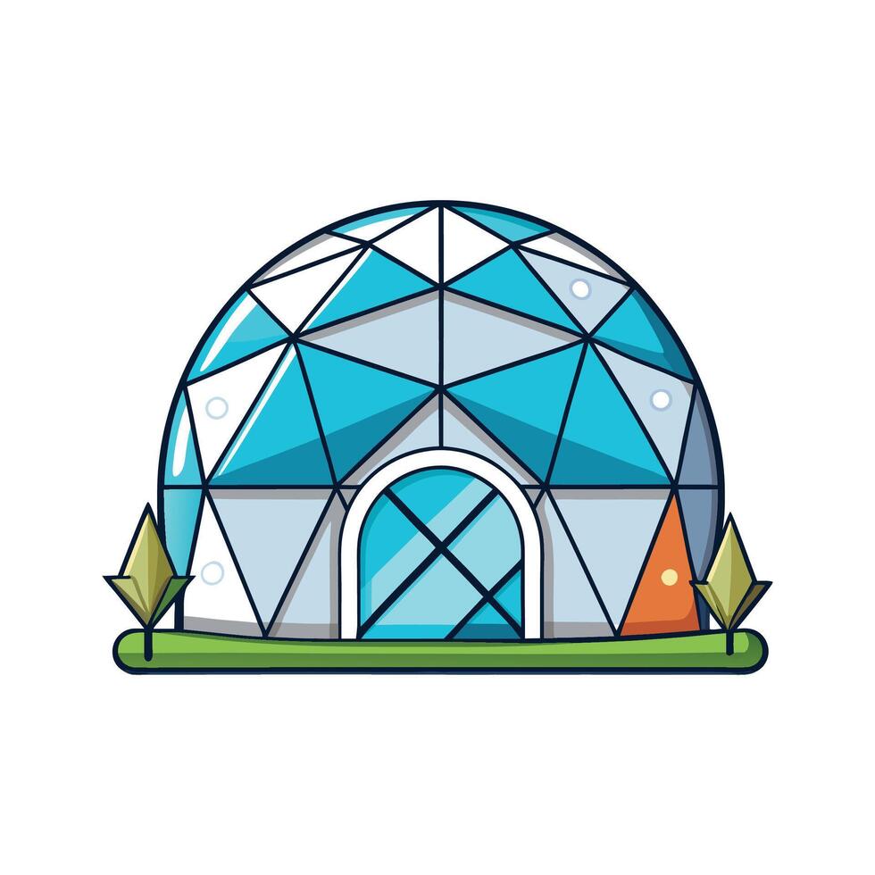 Innovative Curved Roof Geodesic Dome vector
