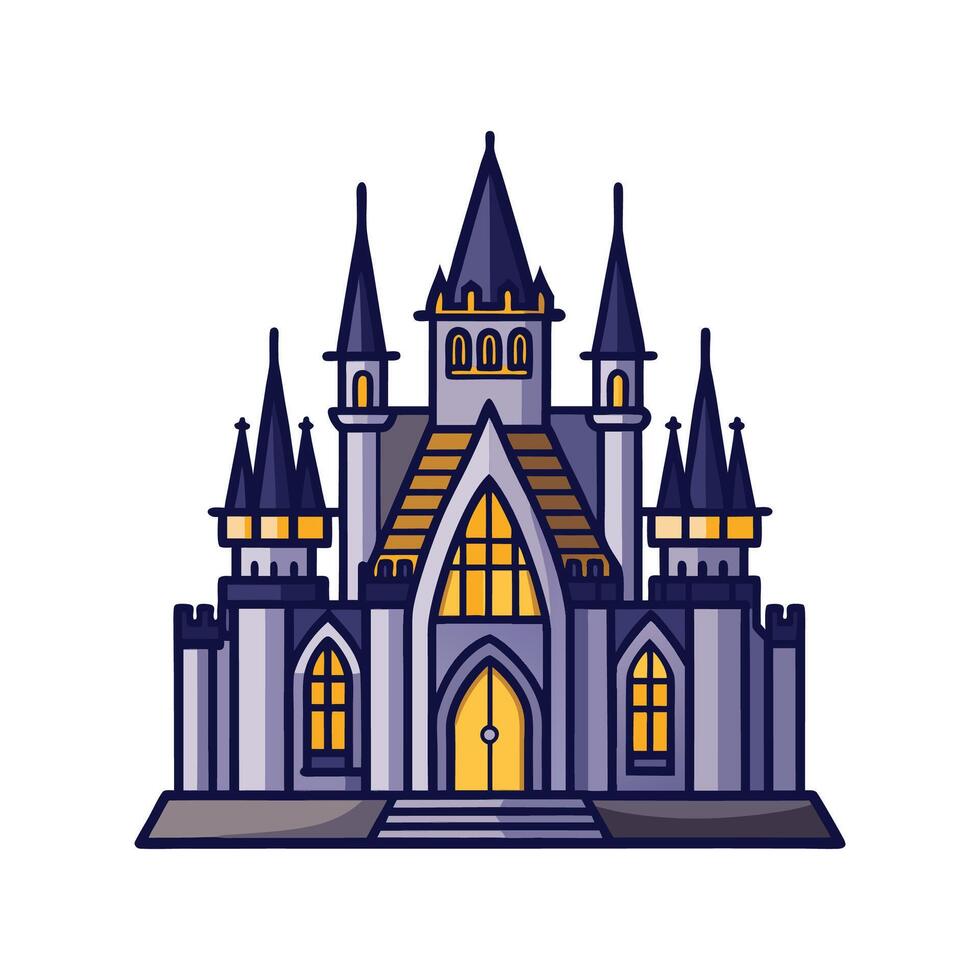 Intricate Gothic Castle with Spires vector