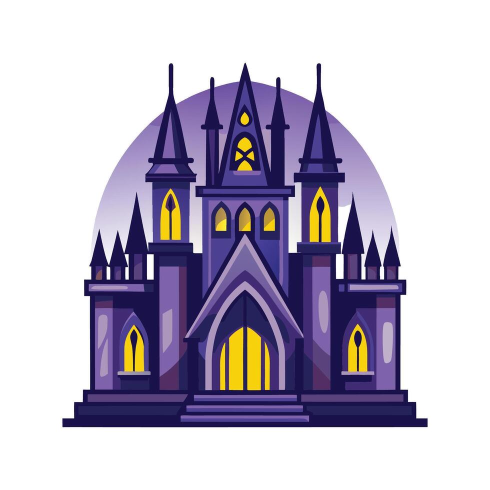 Gothic Castle with Spires and Windows vector