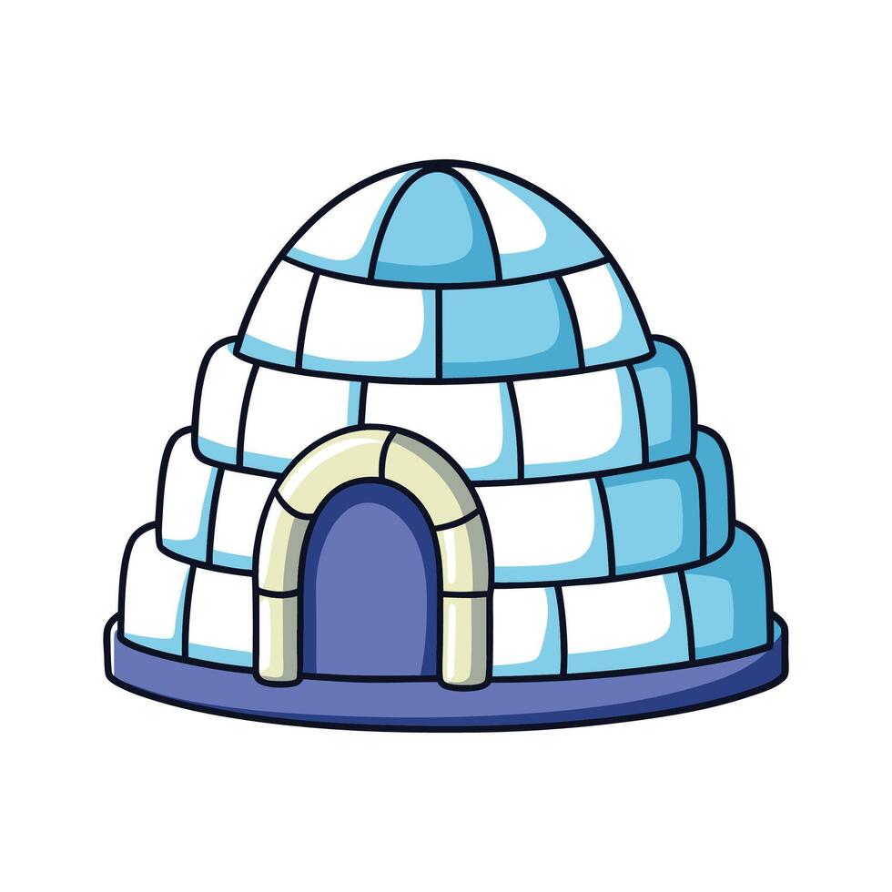 Colorful Round Igloo Ice House vector