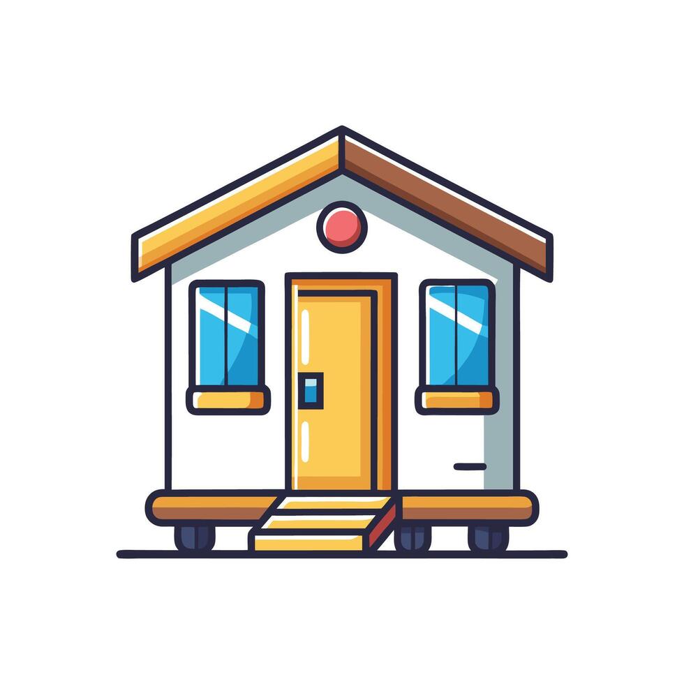 Sleek Design of Minimalist Tiny Home vector