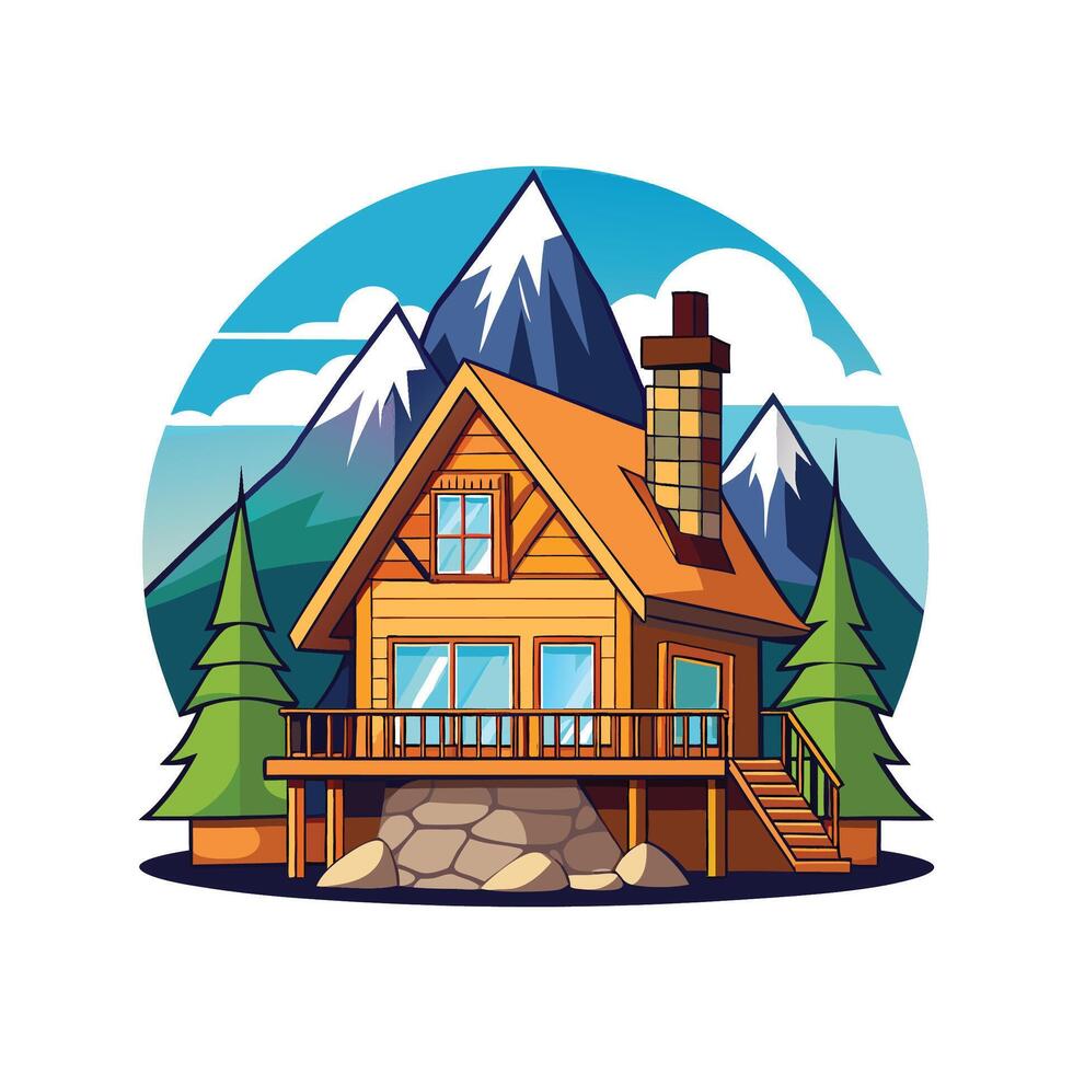 Charming Mountain Lodge with Large Deck vector